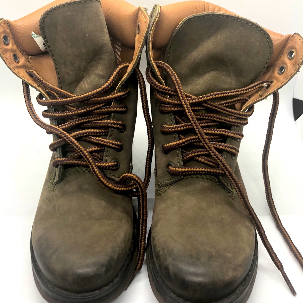 Dark olive green combat boots